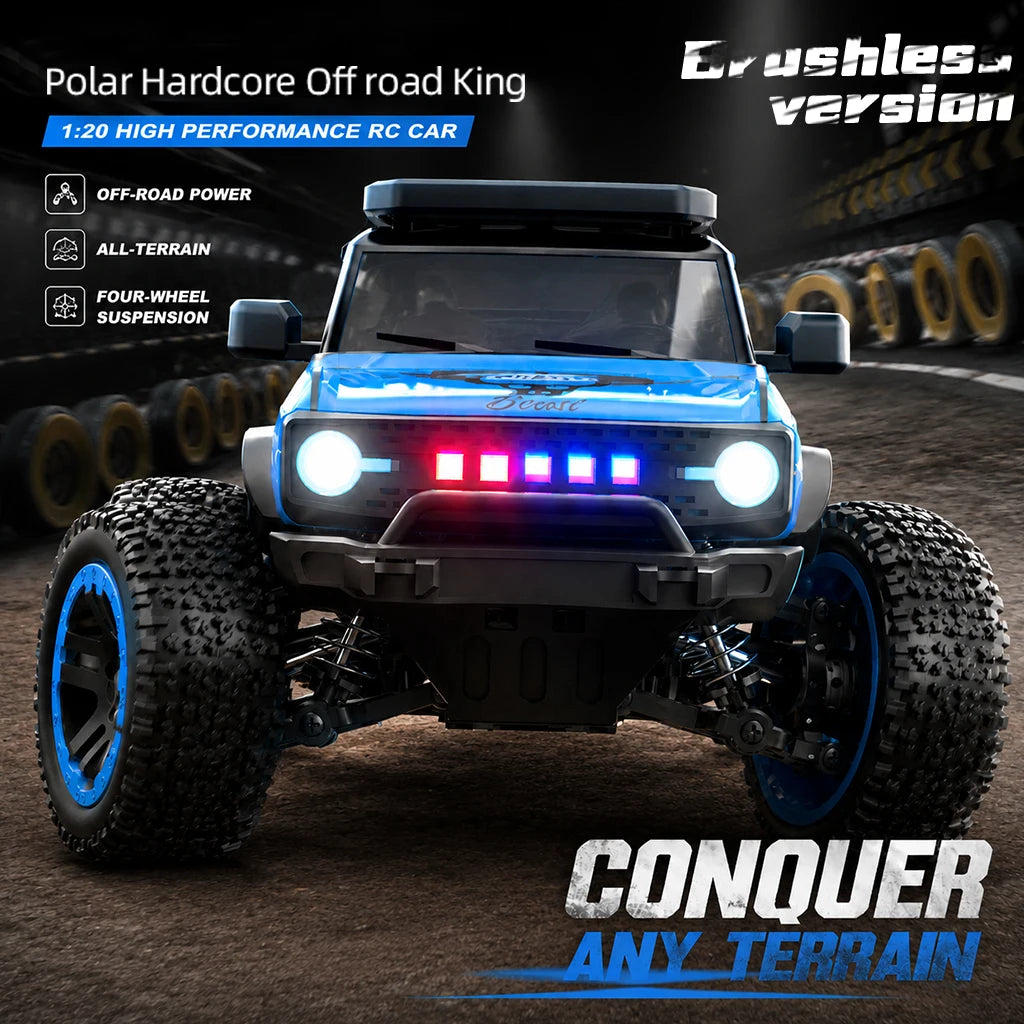 Monster Truck Télécommandé 1:20 4x4 - 55km/h Brushless LED