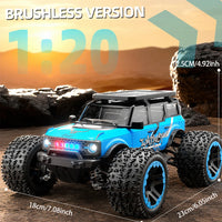 Monster Truck Télécommandé 1:20 4x4 - 55km/h Brushless LED