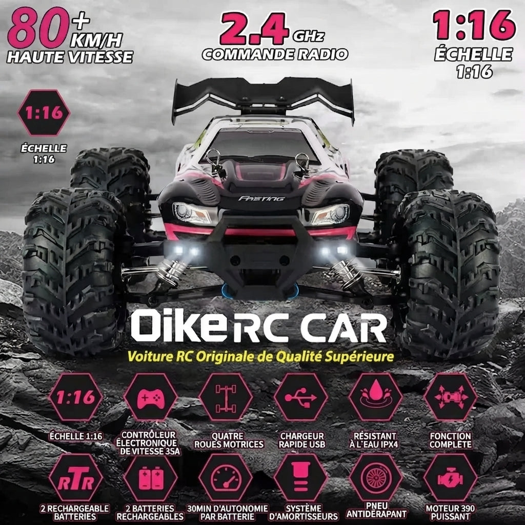 Voiture Télécommandée Tout Terrain 4x4 1:16 - 80km/h Brushless