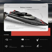 Bateau Télécommandé de Course 55km/h Haute Vitesse