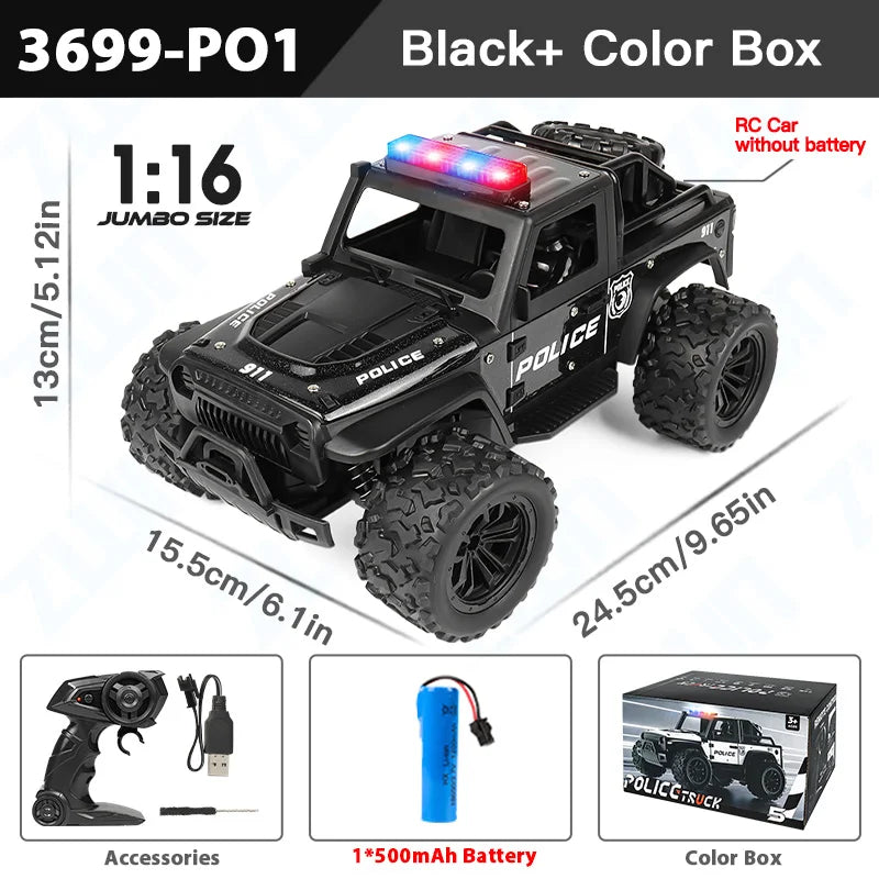 4x4 Télécommandé de Police 1:16 avec Son et LED