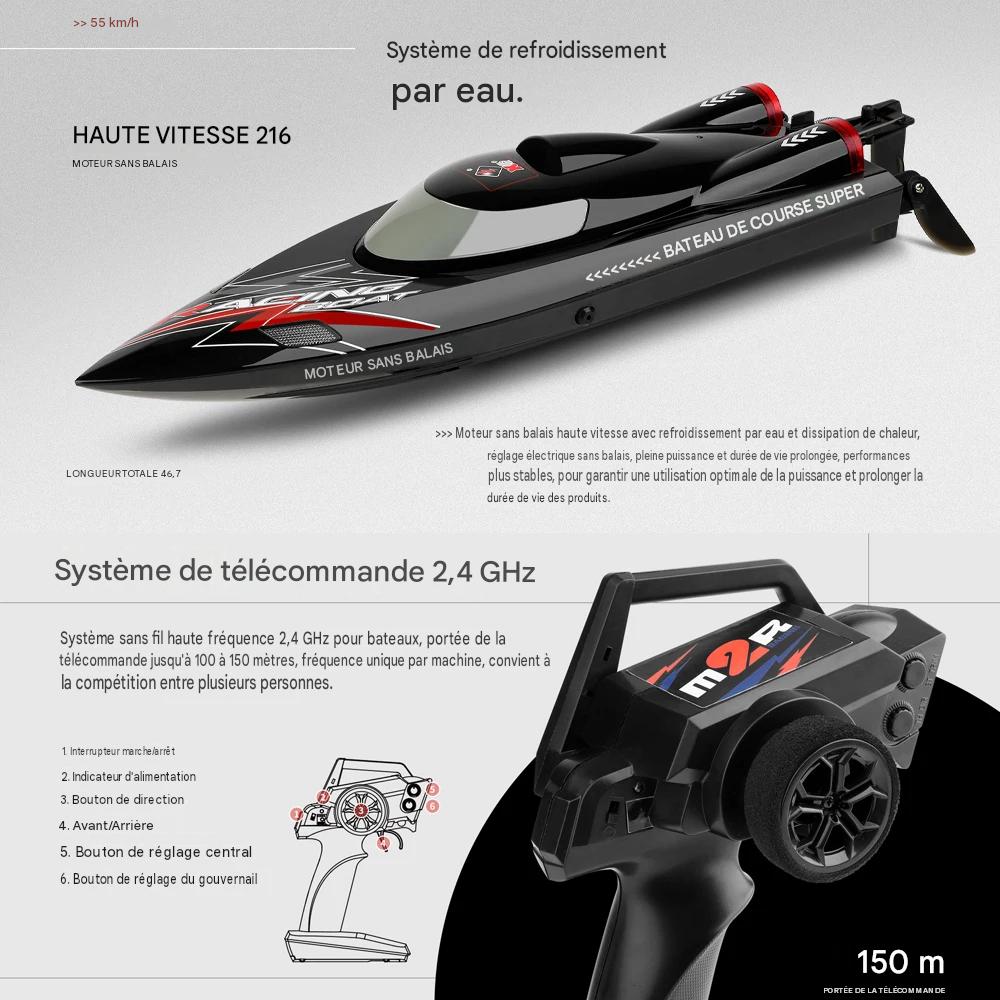 Bateau Télécommandé de Course 55km/h Haute Vitesse