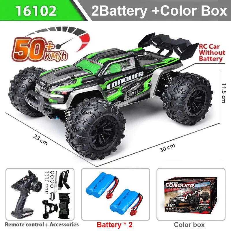 Voiture Télécommandée Monster Truck 1:16 4x4 - 50km/h avec LED