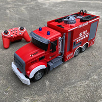 Camion Télécommandé de Pompier 1:12 avec Échelle et Jet d'Eau