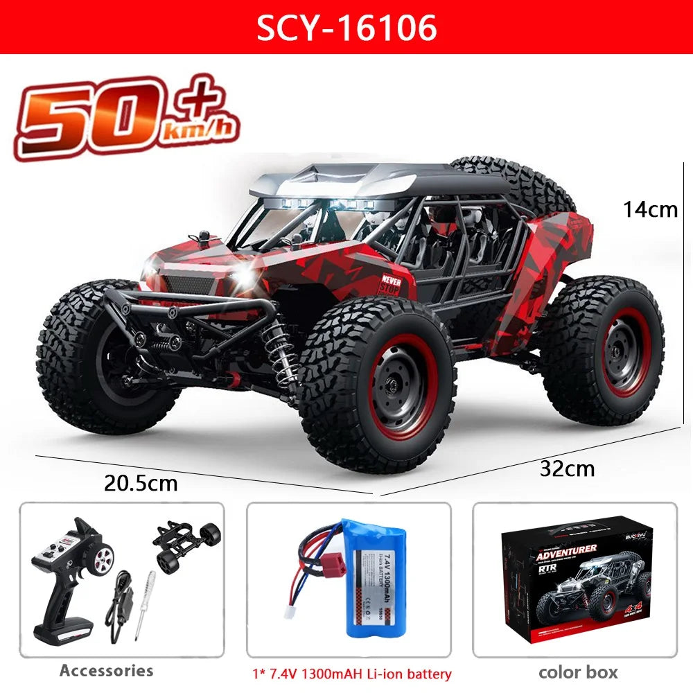 Buggy Télécommandé Tout Terrain 1:16 4x4 - 50km/h avec LED
