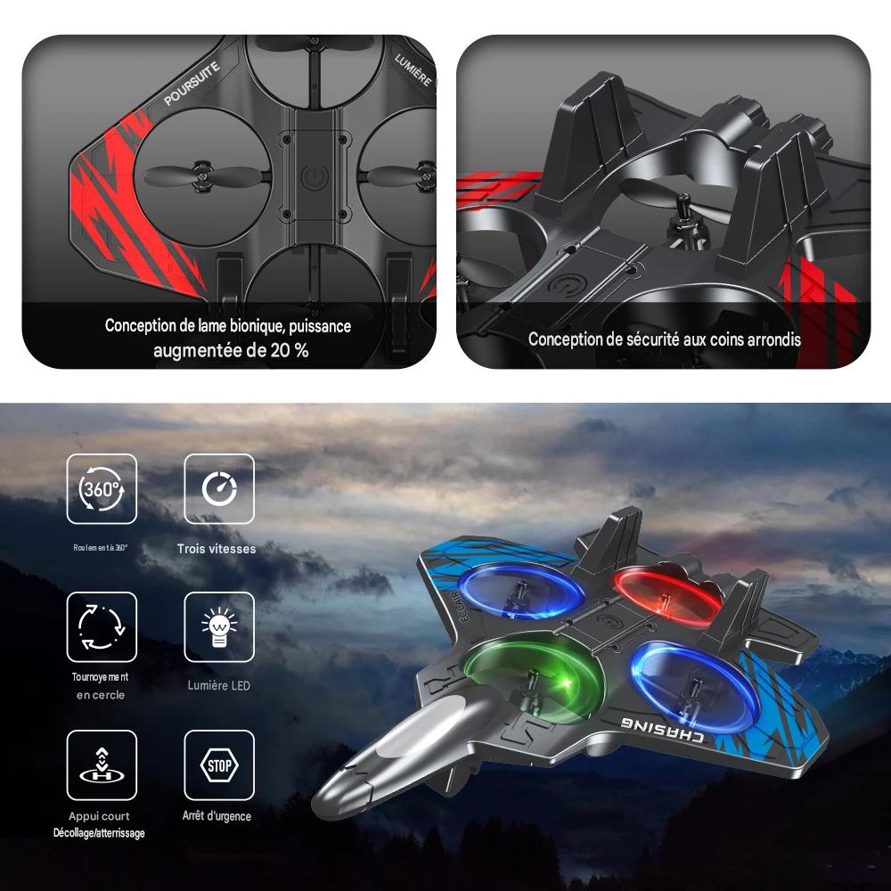 Avion de Chasse Télécommandé Acrobatique avec LED