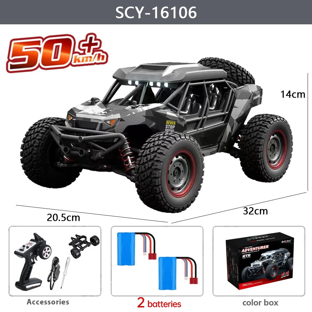 Buggy Télécommandé Tout Terrain 1:16 4x4 - 50km/h avec LED