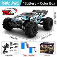 Monster Truck Télécommandé Rapide 75km/h - LED, 1:16, 4x4