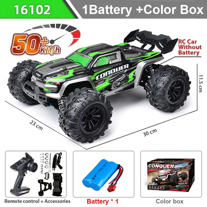 Voiture Télécommandée Monster Truck 1:16 4x4 - 50km/h avec LED