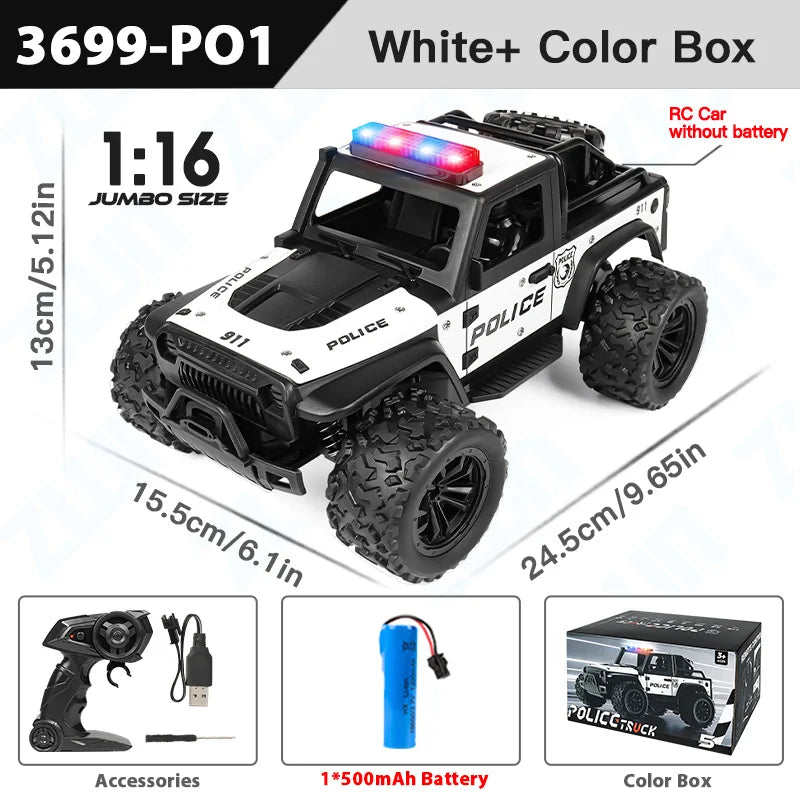4x4 Télécommandé de Police 1:16 avec Son et LED