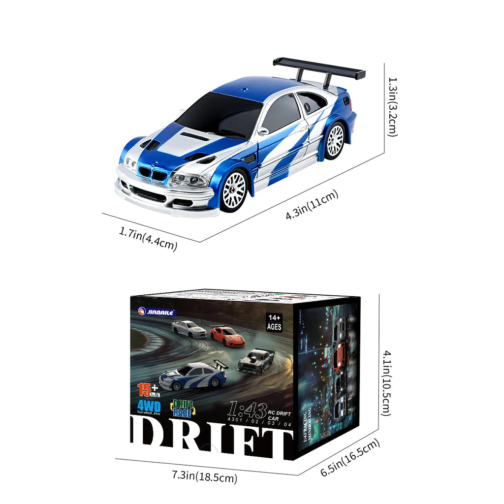 Mini Voiture Télécommandée Drift 1:43 4x4 Gyroscope 2.4G