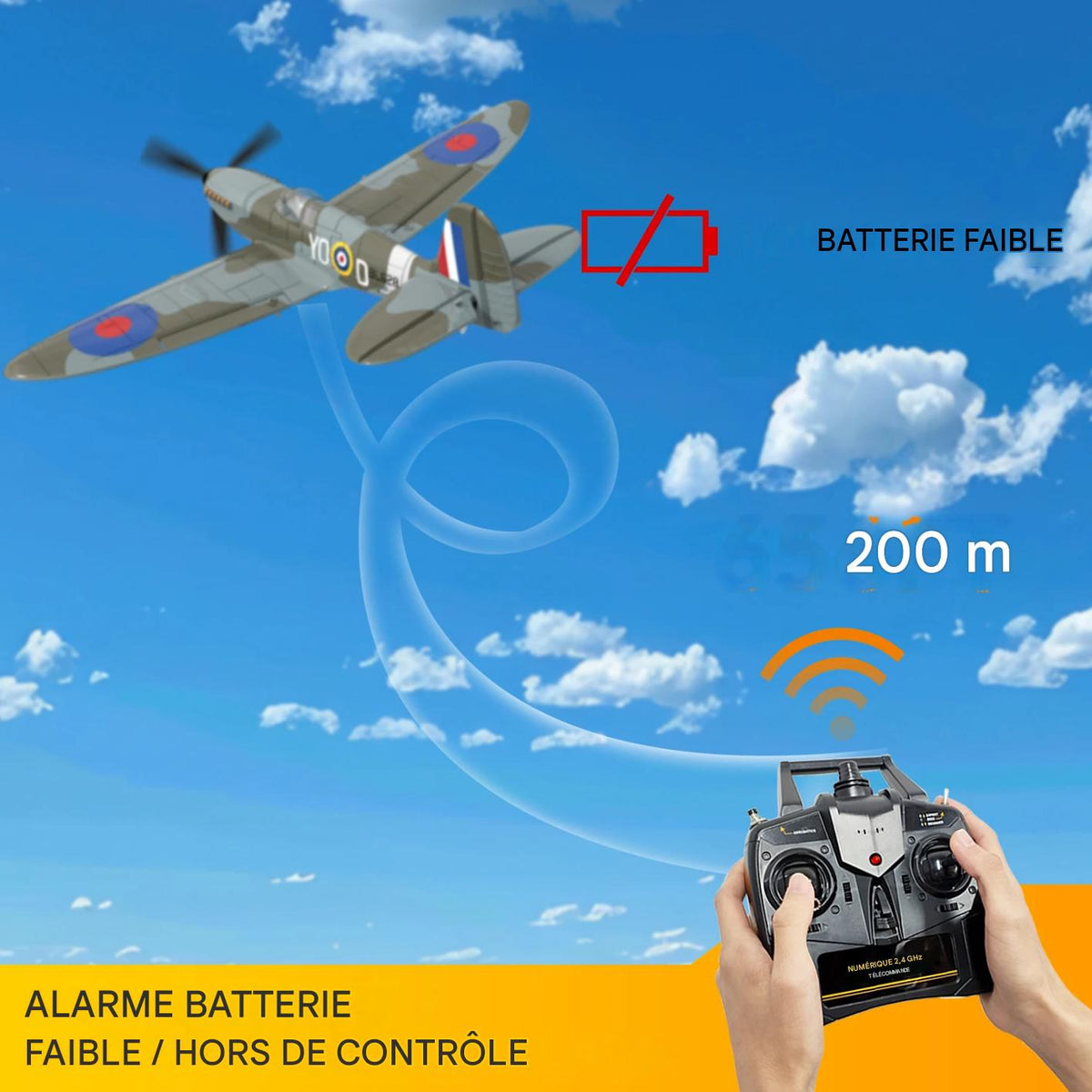 Avion de Chasse Télécommandé Acrobatique en Mousse