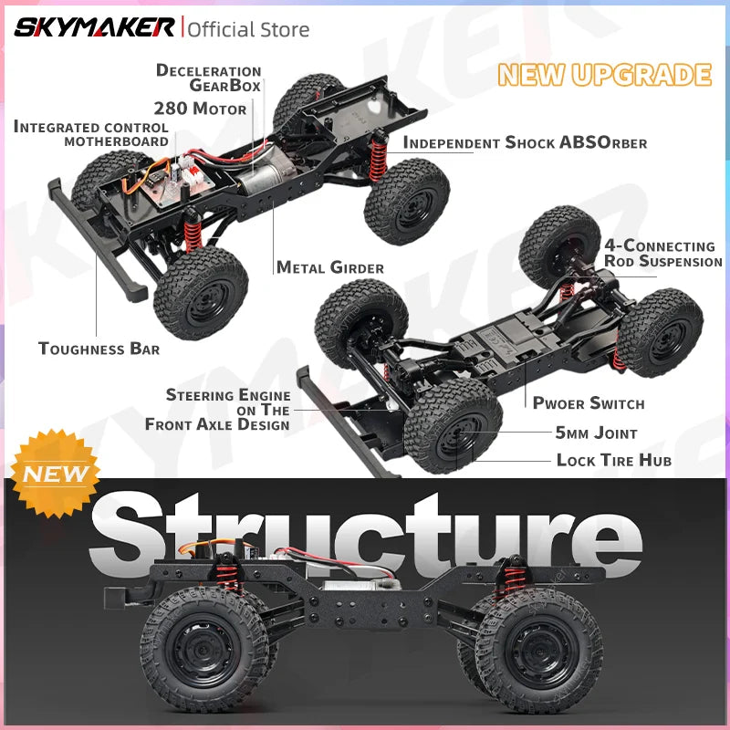 4x4 Télécommandé Crawler Tout Terrain 1:12