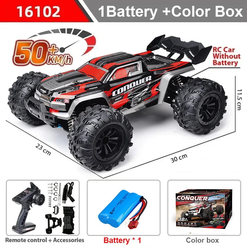 Voiture Télécommandée Monster Truck 1:16 4x4 - 50km/h avec LED