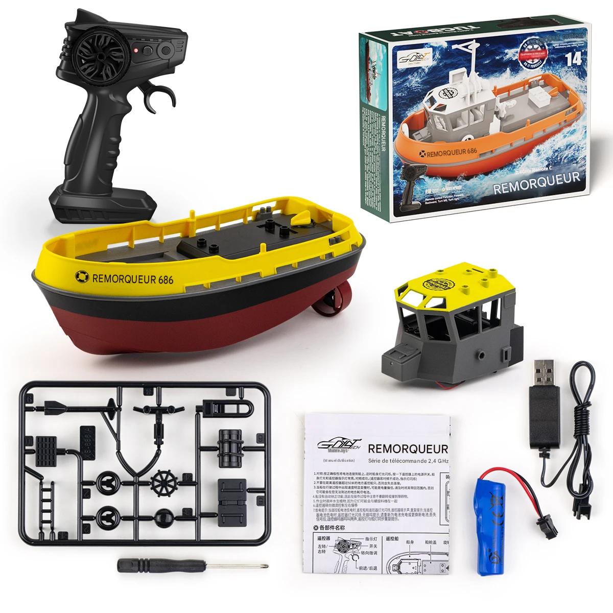 Bateau Télécommandé Remorqueur 1:72 Double Moteur