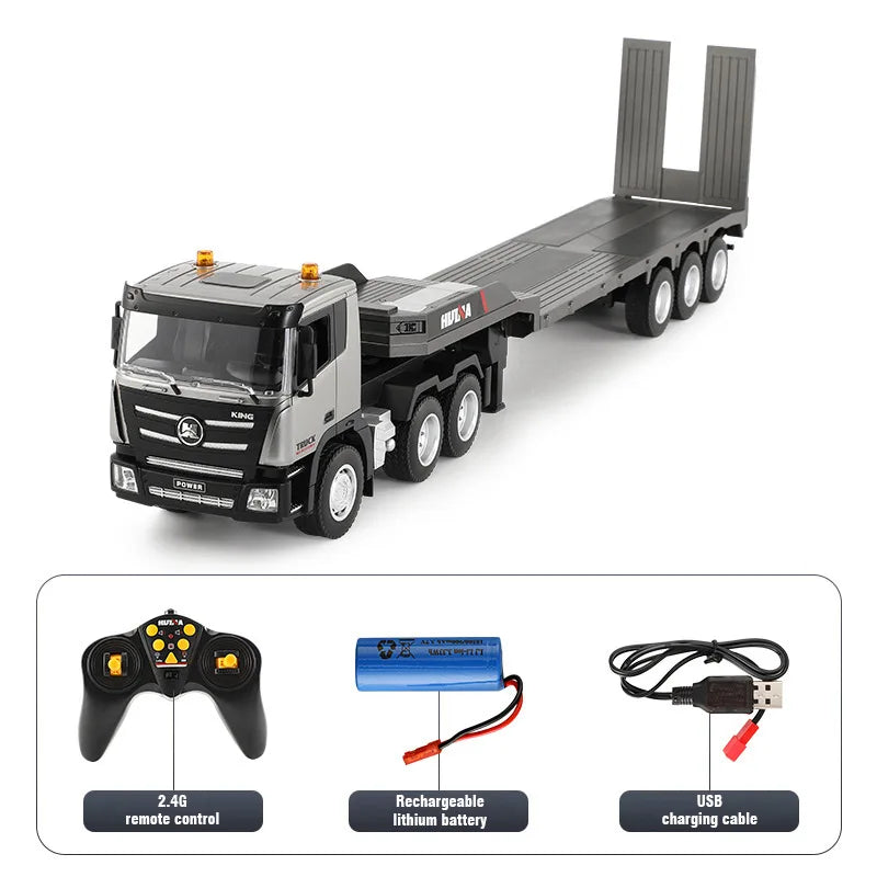 Camion Télécommandé Plateau Porte-Engins 1:24