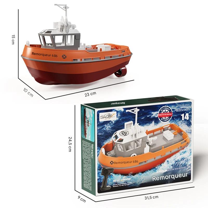 Bateau Télécommandé Remorqueur 1:72 Double Moteur