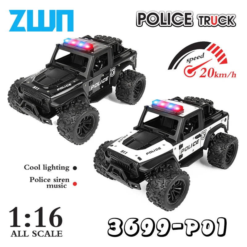 4x4 Télécommandé de Police 1:16 avec Son et LED