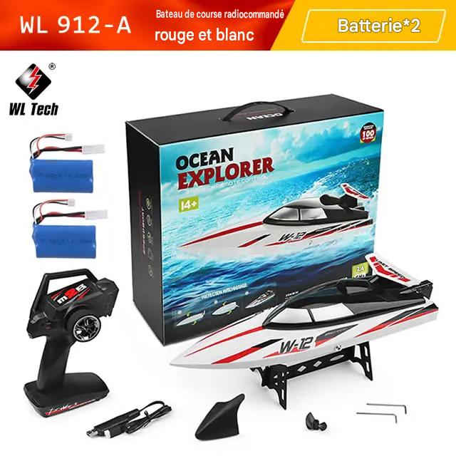 Bateau Télécommandé de Course 35km/h avec Anti-Chavirage